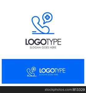 Mobile, Phone, Medical, Hospital Blue Outline Logo Place for Tagline