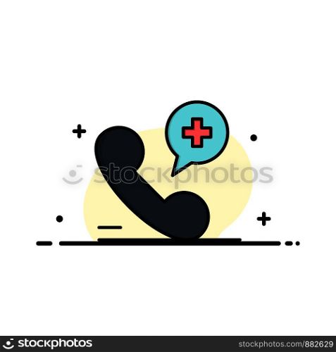 Mobile, Phone, Medical, Hospital Business Flat Line Filled Icon Vector Banner Template