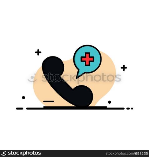 Mobile, Phone, Medical, Hospital Business Logo Template. Flat Color