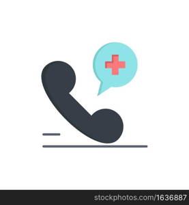 Mobile, Phone, Medical, Hospital  Flat Color Icon. Vector icon banner Template