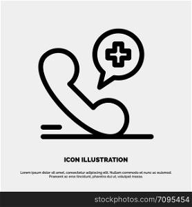 Mobile, Phone, Medical, Hospital Line Icon Vector