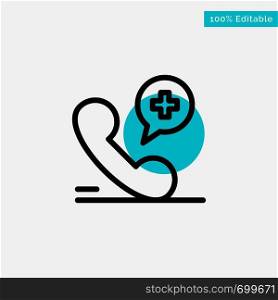 Mobile, Phone, Medical, Hospital turquoise highlight circle point Vector icon