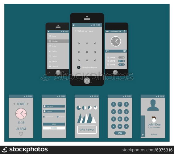 mobile phone mokeup design vector