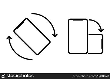 mobile phone rotation icon isolated vector white background