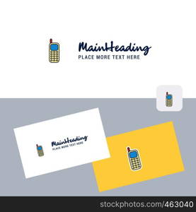 Mobile phone vector logotype with business card template. Elegant corporate identity. - Vector