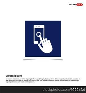 Mobile phone with hand icon - Blue photo Frame