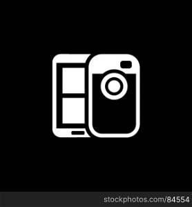 Mobile Photo Blogging Icon. Flat Design.. Mobile Photo Blogging Icon. Flat Design. Mobile Devices and Services Concept. Isolated Illustration.