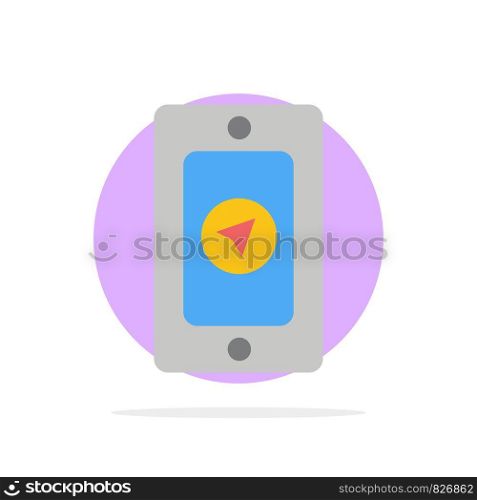 Mobile, Pin, Rainy Abstract Circle Background Flat color Icon