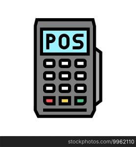 mobile pos terminal color icon vector. mobile pos terminal sign. isolated symbol illustration. mobile pos terminal color icon vector illustration