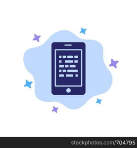 Mobile, Read, Data, Secure, E learning Blue Icon on Abstract Cloud Background