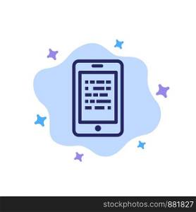 Mobile, Read, Data, Secure, E learning Blue Icon on Abstract Cloud Background