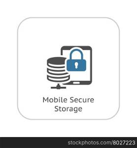 Mobile Secure Storage Icon. Flat Design.. Mobile Secure Storage Icon. Flat Design Isolated Illustration.