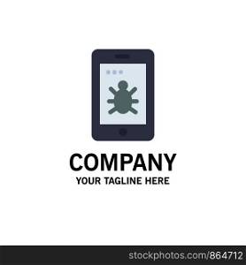 Mobile, Security, Bug Business Logo Template. Flat Color