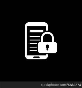 Mobile Security Icon. Flat Design.. Mobile Security Icon. Flat Design. Business Concept. Isolated Illustration.