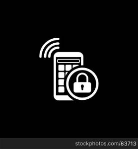 Mobile Security Icon. Flat Design.. Mobile Security Icon. Flat Design. Business Concept Isolated Illustration.