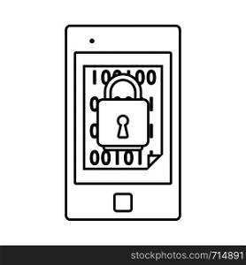 Mobile Security Icon. Outline Simple Design. Vector Illustration.