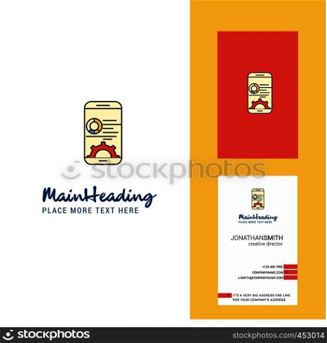 Mobile setting Creative Logo and business card. vertical Design Vector