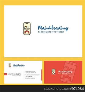 Mobile setting Logo design with Tagline & Front and Back Busienss Card Template. Vector Creative Design