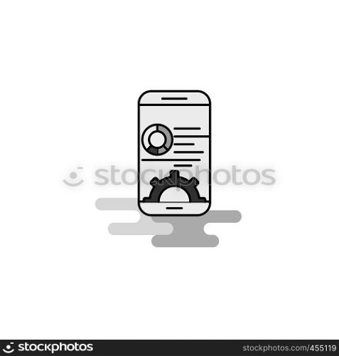 Mobile setting Web Icon. Flat Line Filled Gray Icon Vector