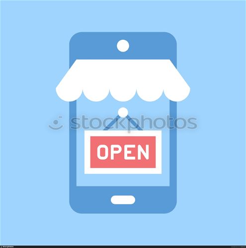 mobile shopping. Abstract vector illustration of mobile shopping flat design concept.