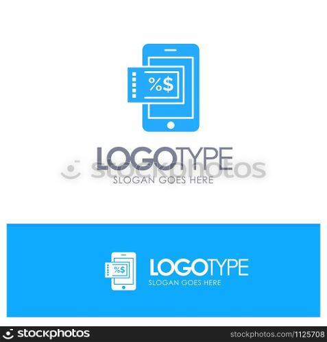Mobile, Shopping, Discount Blue Logo vector