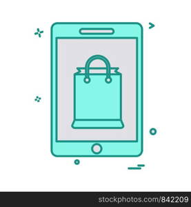 Mobile Shopping icon design vector