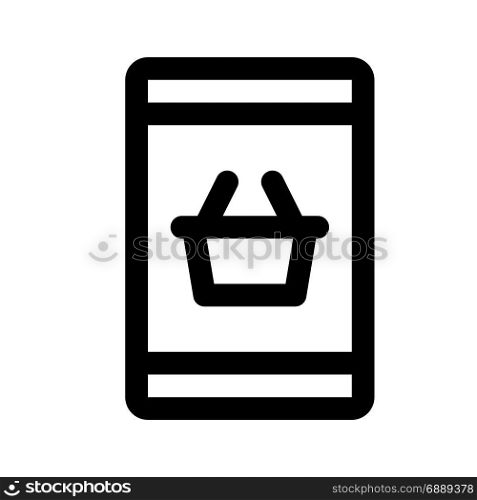 mobile shopping, icon on isolated background