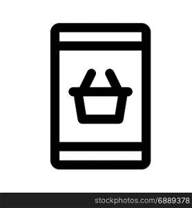 mobile shopping, icon on isolated background