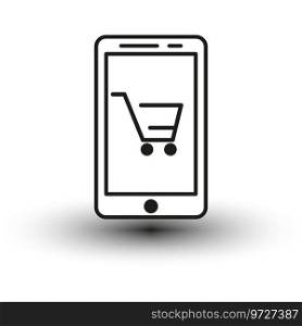 Mobile shopping icon. Vector illustration. EPS 10. Stock image.. Mobile shopping icon. Vector illustration. EPS 10.