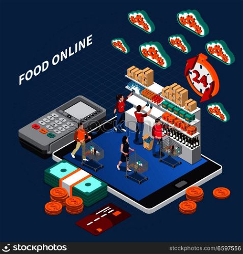 Mobile Shopping Isometric Composition