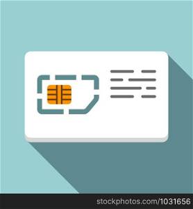 Mobile sim card icon. Flat illustration of mobile sim card vector icon for web design. Mobile sim card icon, flat style