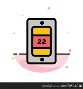 Mobile, Sun, Temperature Abstract Flat Color Icon Template