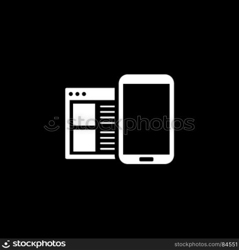 Mobile Surfing Icon. Flat Design.. Mobile Surfing Icon. Flat Design. Mobile Devices and Services Concept. Isolated Illustration.