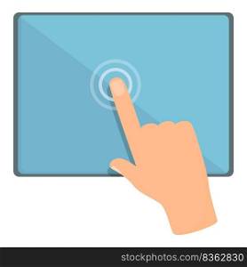 Mobile tablet touch icon cartoon vector. App finger. Call hold. Mobile tablet touch icon cartoon vector. App finger