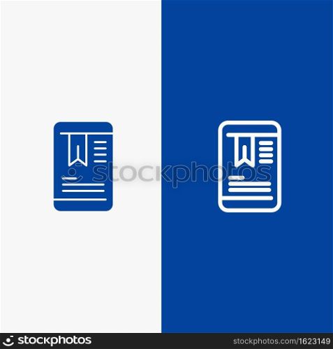 Mobile, Tag, OnEducation Line and Glyph Solid icon Blue banner Line and Glyph Solid icon Blue banner