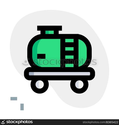 Mobile tank for liquid transportation on rails.