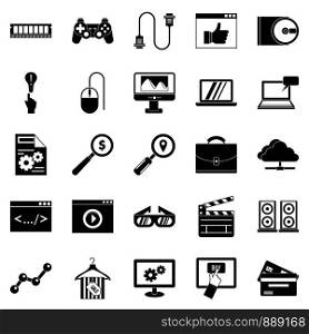 Mobile tech icons set. Simple set of 25 mobile tech vector icons for web isolated on white background. Mobile tech icons set, simple style
