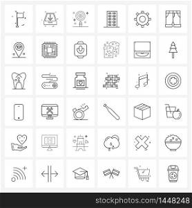 Mobile UI Line Icon Set of 36 Modern Pictograms of cogwheel, medicine, biology, first aid, research Vector Illustration