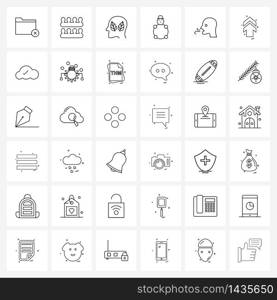 Mobile UI Line Icon Set of 36 Modern Pictograms of dentistry, care, ecology, festival, Christmas Vector Illustration