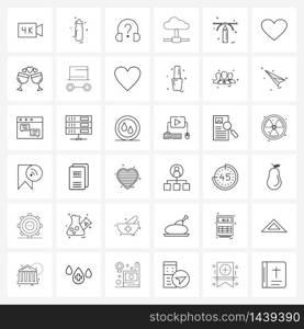 Mobile UI Line Icon Set of 36 Modern Pictograms of education, storage, headphone, share, connection Vector Illustration
