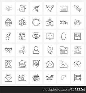 Mobile UI Line Icon Set of 36 Modern Pictograms of id, angel, cart, valentine&rsquo;s day, love Vector Illustration