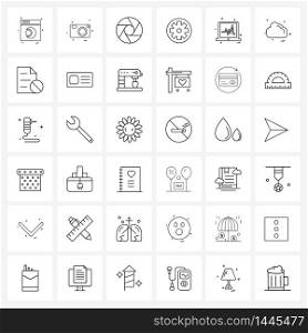 Mobile UI Line Icon Set of 36 Modern Pictograms of medical, setting, image, cog, click Vector Illustration