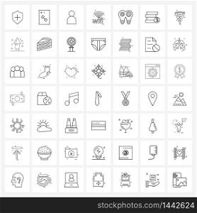 Mobile UI Line Icon Set of 49 Modern Pictograms of setting, bulb, user, idea, net Vector Illustration