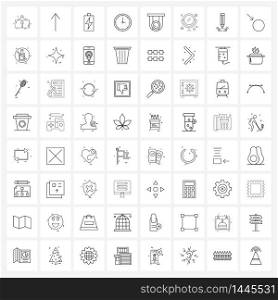 Mobile UI Line Icon Set of 64 Modern Pictograms of fashion, cctv, charge, camera, clock Vector Illustration