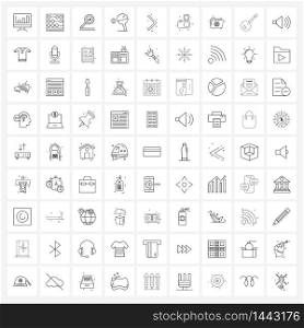 Mobile UI Line Icon Set of 81 Modern Pictograms of arrows, table tennis, analysis, tennis, sports Vector Illustration