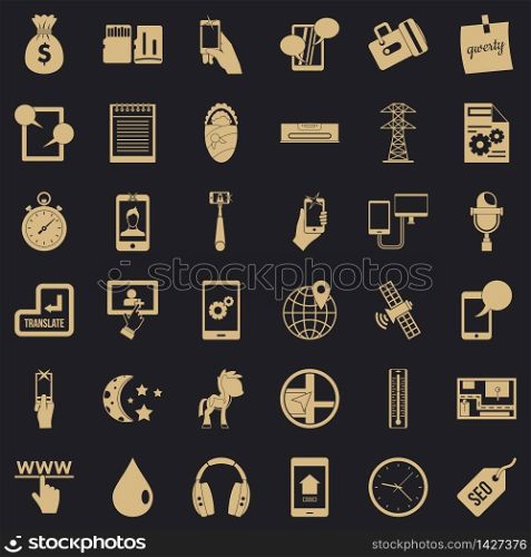 Mobile use icons set. Simple set of 36 mobile use vector icons for web for any design. Mobile use icons set, simple style