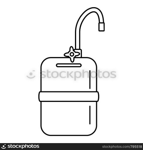 Mobile water tank tap icon. Outline mobile water tank tap vector icon for web design isolated on white background. Mobile water tank tap icon, outline style