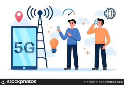 Mobile wireless 5th generation technology Vector Image