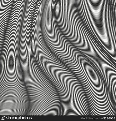 Mobious wave stripe. Geometric line abstract seamless pattern. Black wavy stripes. Optical design illusion. Wrapping paper. Vector illustration. Background. Graphic texture. Wallpaper.. Mobious wave stripe. Geometric line abstract seamless pattern. Black and white wavy stripes. Optical design illusion. Wrapping paper. Vector illustration. Background. Graphic texture. Wallpaper.