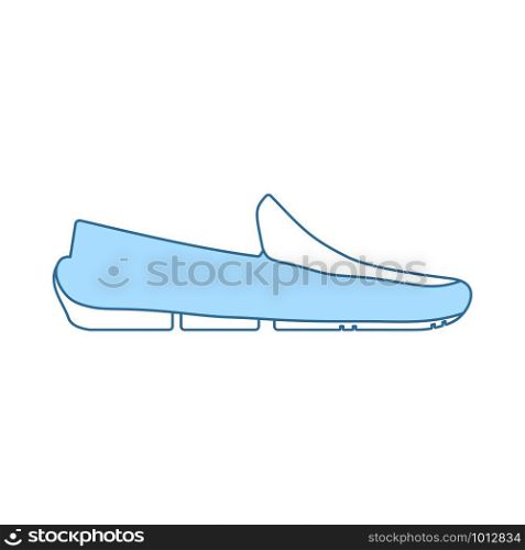 Moccasin Icon. Thin Line With Blue Fill Design. Vector Illustration.
